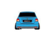 Stiker Gambar Belakang Kereta Saga Flx