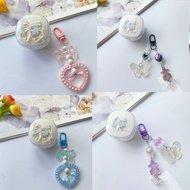 ins butterfly Case for Baseus WM01 / WM02 cover with flower keychain case silicone clear bluetooth E