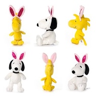 兔黑項圈款 Snoopy史努比兔玩偶 粉紅亮片兔耳史奴比