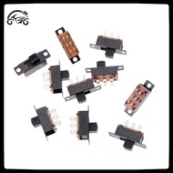 [8C11] 10 Pcs 2 Position DPDT 2P2T Panel Mount Vertical Slide Switch 6 Pin 0.5A 50V DC [8C]