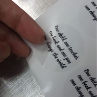 TRANSPERANT STICKER PRINTING. Chat with us for enquiries.