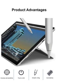 蘋果 iPad繪畫電容筆 apple pencil替代手寫筆 細頭平板通兼容 主動式 觸控筆 手寫筆 電容筆 畫畫 書寫 超細筆頭 充電式 矽膠筆頭#G889002073