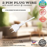WIRE 2 PIN PLUG CONNECTOR STANDARD WHITE