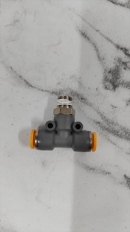Nepel Angin Fitting Pneumatic Tee T Cabang 3 6mm Drat 1/8 Inci