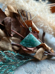 天然緬甸飄綠翡翠鑲帕拉伊巴碧璽吊墜 249512