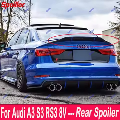 Suitable for Audi A3 S3 RS3 luxury sedan 8V sedan 2013-2020 R-type carbon fiber rear spoiler luggage