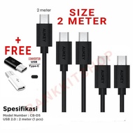 Aukey Micro USB Cable Hitam (CB-D5) / Kabel Aukey 2 Meter ORIGINAL
