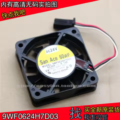 for San Ace 60WF 9WF0624H7D03 60mm 24V Cooling Fan – 6800 RPM, 18.36 CFM for CNC Machines, Industria