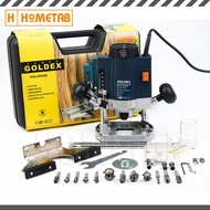 Goldex เครื่องกลึงแกะสลัก เครื่องเซาะร่องไม้ เครื่องเร้าเตอร์ พร้อมอุปกรณ์ NR-2001