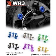 Baut Cakram WR3 M8x18 / M8x25 / M8x30 - Baut Titanium Universal Disk Nut Baut Piringan Disk