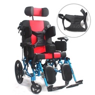 [100%authentic]Cerebral Palsy Wheelchair Stroke Hemiplegia Elderly Manual Wheelchair Multi-Functional Wheelchair with Reclining and High Backrest