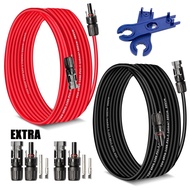 Solar Extension Cable 30 Ft 10AWG (6mm²) Solar Power Cable Wire Male Female Connectors Gauge 30' 30A