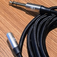 WAVE EXT-3M braided IEM Extension Cable 3.5mm female to 6.5mm male stereo 3 meters