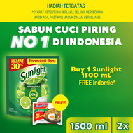 Sunlight Sabun Cuci Piring Cair Refill Jeruk Nipis 1.5 L