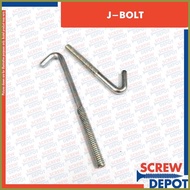 ∇ ▤ ☃ 100PCS 1/4 x 2 ~ 4 inch GI Jbolt / J Bolt Galvanized / J-bolt Roofing nut, bonded washer Scre