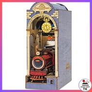 [From Japan]Robotime 3D Wooden Puzzle DIY Wooden Book Nook Kit Book Stand LED Light
