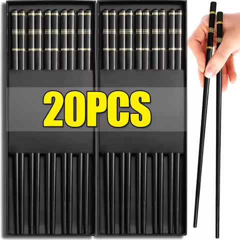 20/2pcs Alloy Chopstick Reusable Non-slip Sushi Food Chop Sticks Chopsticks Metal Chinese Chop Stick