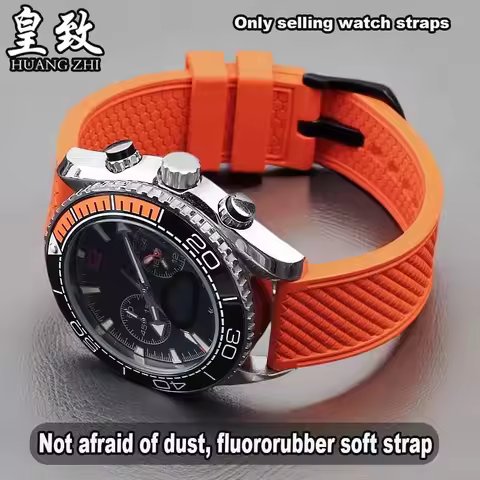 For Omega Tudor Seiko Tissot IWC Mido Waterproof Silicone Watch Strap 20 22mm Bracelet Orange Waterp