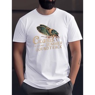 t shirt Men's Cicada Graphic T-shirt, Casual Comfy Slightly Stretch Short Sleeve Tee, Men's Clothing