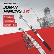 TaffSPORT GHOTDA Carbon Fiber Spinning Fishing Rod 5-7 Section 3m - CF3000 - White