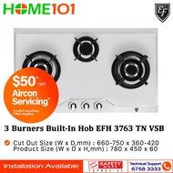 EF Built In Stainless Steel Hob 3 Burners EFH 3763 TN VSB