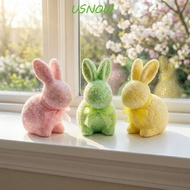 USNOW Rabbit Easter Figurine, Colorful Novelty Easter Bunny Ornament, Creative Gift Cute Simulation 