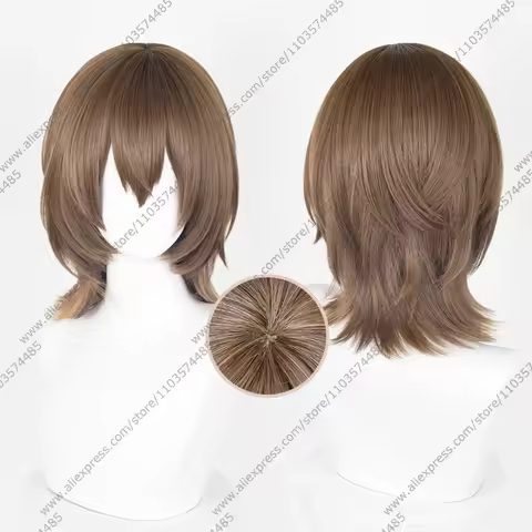 Anime Goro Akechi Cosplay Wig 38cm Short Brown Man Wigs Halloween Heat Resistant Synthetic Hair