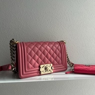 Chanel荔枝粉色金Boy20公分