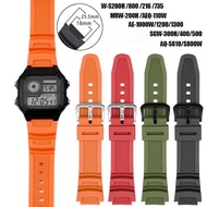 18mm Silicone Watch Band for AE1200/1300/1000W/AE-1200/1100/SGW-300/400/MRW-200 Rubber Sport Waterpr