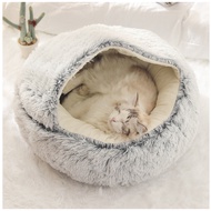 Winter 2 In 1 Cat Bed round warm pet bed House Long Plush Dog Bed Warm Sleeping Bag Sofa Cushion Nest for Small dogs cats Kitten