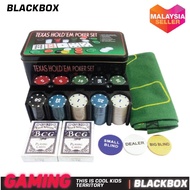200pcs Poker Chips Set Texas Holdem Metal Storage Box Mahjong Chip Zynga Poker Chip Set Poker Card 2