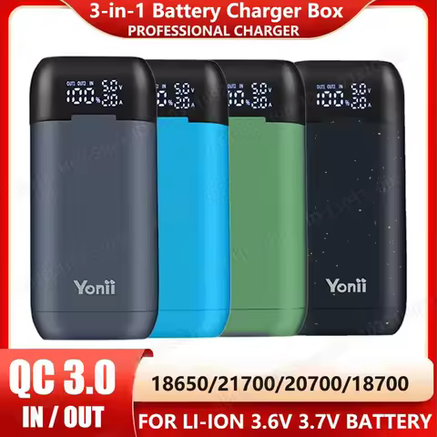 18650 Battery Charger Case DIY Power Bank Box Portable QC3.0 PD 18W Fast Charging Case for 18650 217