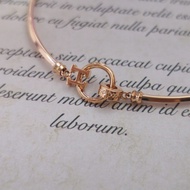 18k Rose Gold Boutique Ultra-Light Bracelet Ladies Bracelet H Letter Au750 Double-Ring Interlocking 