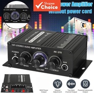 AK270 12V Mini Audio Amplifier for Car Digital Sound Amplifier for Home Car 2.0 Channel Power Amplif