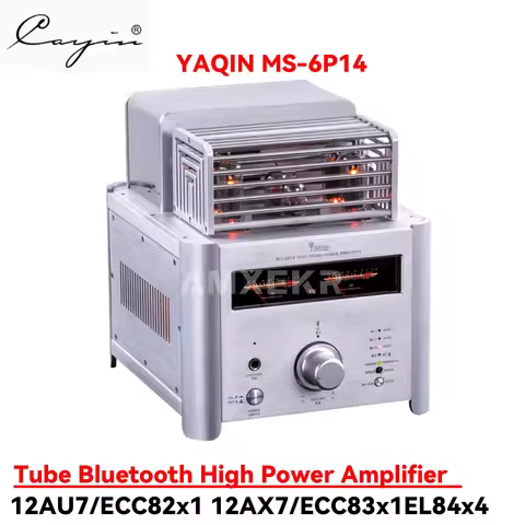 YAQIN MS-6P14 Tube Amplifier EL84 Tube Bluetooth 11W*2 Amplifier Fever HiFi High Power Audio Amplifi