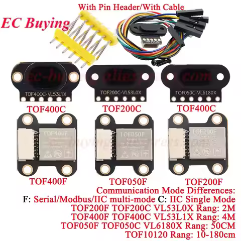 5Pcs/1pc VL6180/VL53L0X/VL53L1X TOF10120 Time of Flight ToF Laser Ranging Sensor TOF050F TOF050C TOF