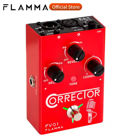 FLAMMA FV01 Vocal Effects Processor Pitch Correction with Delay Reverb Effects for Microphone Amplif