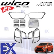 Toyota Wigo 2017 - 2022 Combo Set Garnish Cover Chrome ( Wigo Car Accessories )