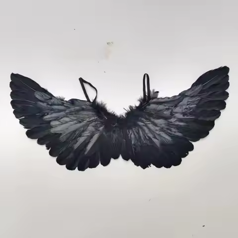 Children's Adult Angel Costume Wings Kids Angel Feather Wing White Golden Silvery Black Red Hallowee