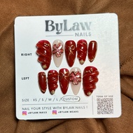 [ BYLAW.NAILS ] Red 3D Sea | PREMIUM FAKE NAILS | PRESS ON NAILS | False nails | FAKE NAILS GRADUATI