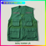 4 REFLECTIVE POCKETS FOR WORK PROTECTION, TECHNICAL SHIRT, ENGINEERING, WORKERS, GREEN