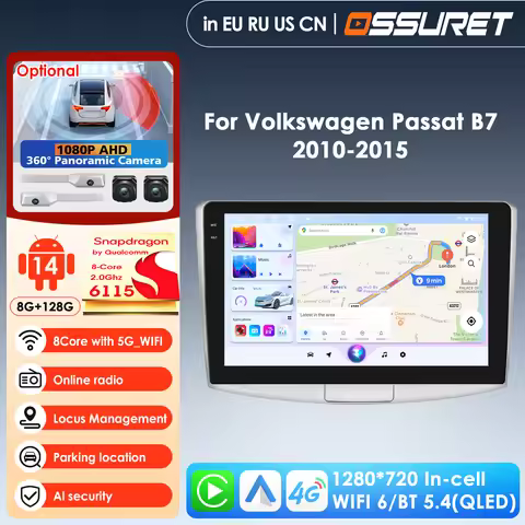 9''AI Voice Car Smart Systems for Volkswagen VW Passat B6 B7 B8 CC 2007-2021 Car Multimedia Player S