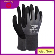 【in stock】1-Pair Nitrile Impregnated Work Gloves Safety Gloves for Gardening Maintenance Warehouse for Men and Women (Black Gray S)