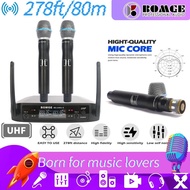 BOMGE GLXD4 Wireless Microphone System Professional Dual Karaoke Microphone 2 Channel 2 Handheld Microphone for Singing Stage Performances Home KTV Party Show Karaoke DJ Wedding Church Speech