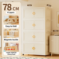 Storage Haven L78cm Folding Storage Cabinet Double Door Wardrobe Almari Baju Clothes Rack Almari Pak