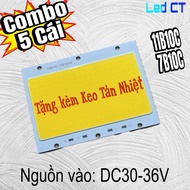 (Combo of 5) LED Chip 100W, 30W COB White, Yellow (7B10C, 11B10C) DC30-36V