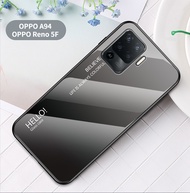 สำหรับ OPPO A94 / OPPO Reno 5F กรณี GradiGradient กระจกเทมเปอร์เคสโทรศัพท์สำหรับ OPPO A94 / OPPO Reno5 F 2021 5G เคสโทรศัพท์แฟชั่น Coolent แก้ว