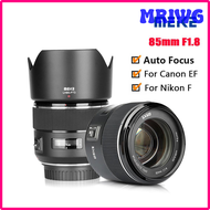 MRIWG Meike 85mm F1.8 Full Frame Auto Focus SLR Lens for Canon EF Nikon F Mount Cameras Like 60D 70D