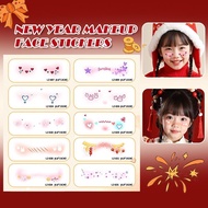 2025 New Year Kids' Makeup Face Stickers Cute Colored Snake Face Year Of Mahjong Blessings The B9p7