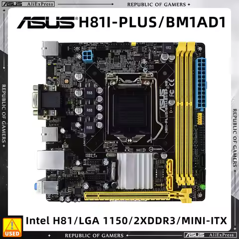 ASUS H81I-PLUS/BM1AD1 Motherboard Support i5-4670K 4690K i7-4770K 4790K E3-1286 v3 CPU DDR3 1600MHz 